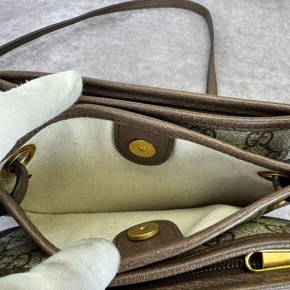 Gucci GG Supreme Monogram Web Ophidia Crossbody Beige - Picture 8 of 14